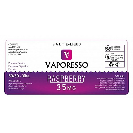 Vaporesso - Raspberry 30 ml Salt Likit
